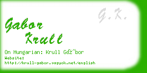 gabor krull business card